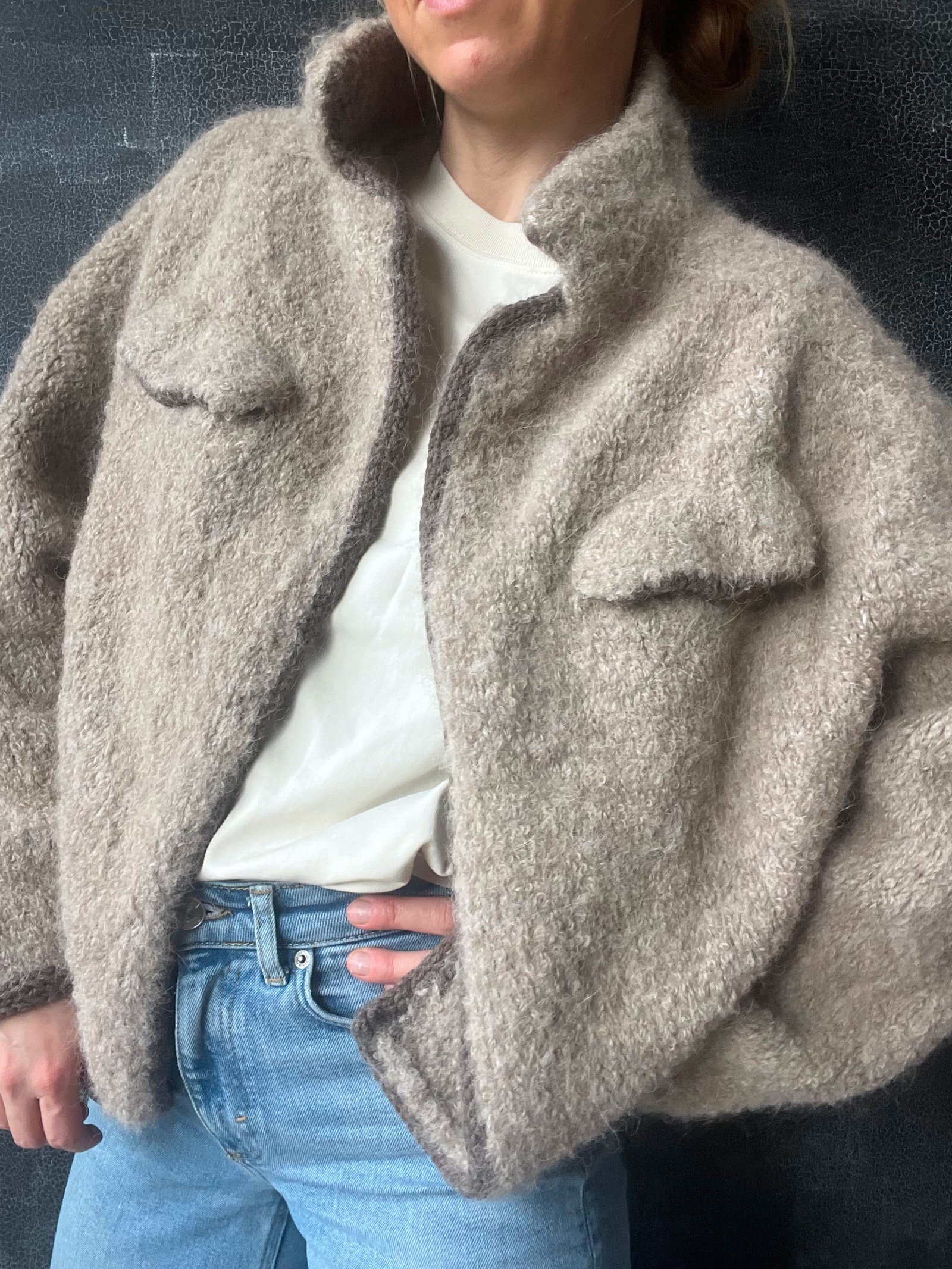 April Jacket (English) - Oversized jacket knitting pattern