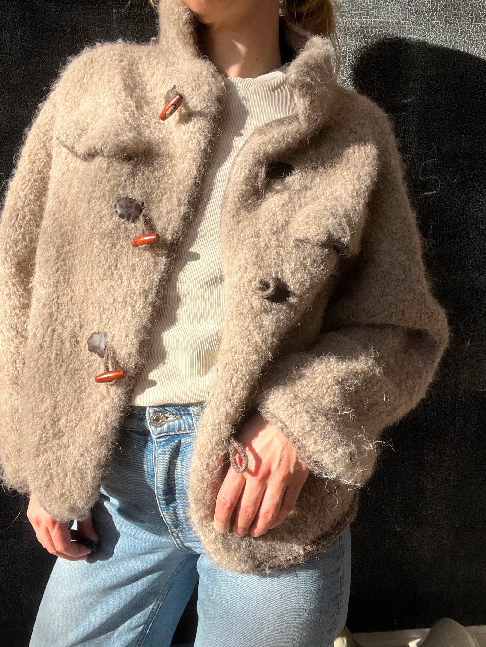April Jacket (English) - Oversized jacket knitting pattern